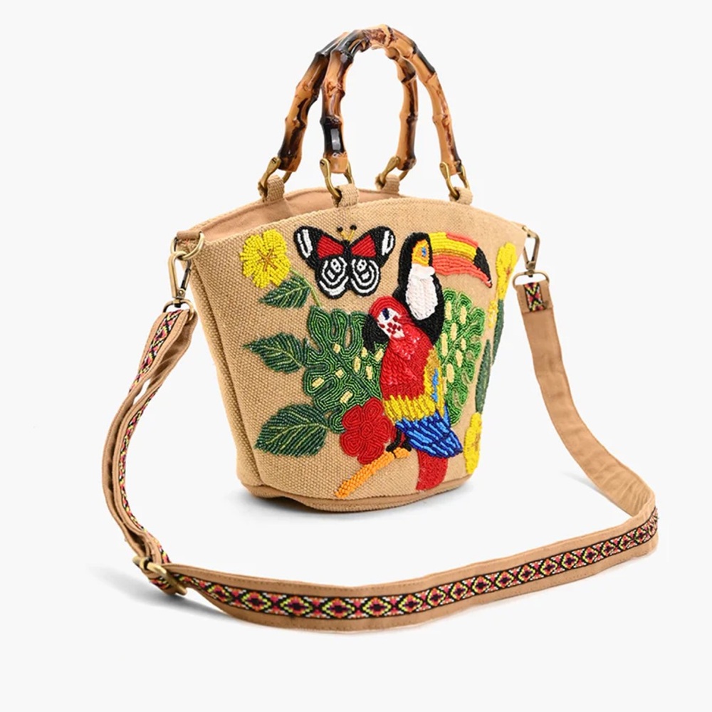 Beaded Toucan Macau Garden Mini Tote - Picture 3 of 7